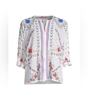 Johnny Was Size Small Disha Blouse Multicolored Embroidered MSRP $298